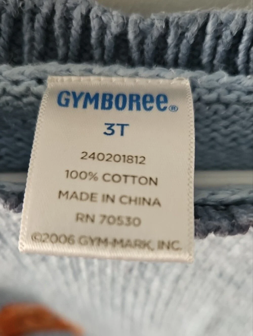 Gymboree Light Blue Crewneck Sweater with Snail Embroidery
